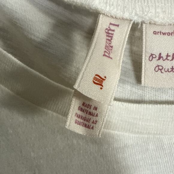 Anthropologie Lyrebird What’s In My Bag Cotton Tee, Medium, Cream - Picture 3 of 7